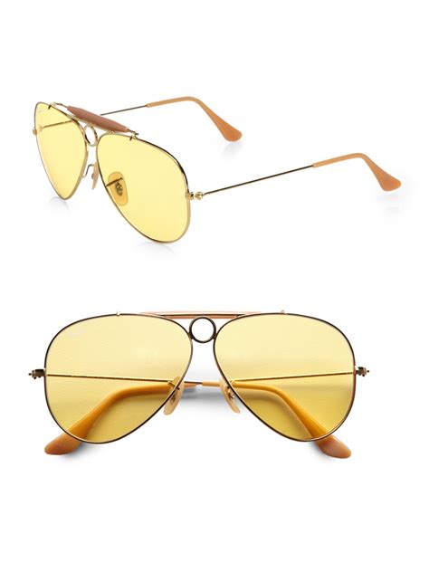 ray ban aviator sunglasses yellow lens|ray ban aviator sunglasses sale.